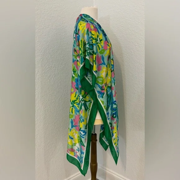 NEW Pretty Persuasions Colorful Open Front Swim Cover Up / Scarf With Tassel - Picture 3 of 5